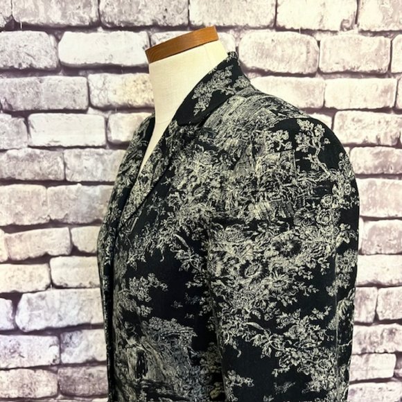 🎉Host Pic🎉Le Suit Black & Beige Long Sleeve Blazer Jacket Size 6 - Picture 5 of 9